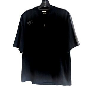 FOX Racing‎ Men's Black Lightweight Short Sleeve Half Zip Pullover Large Cycling